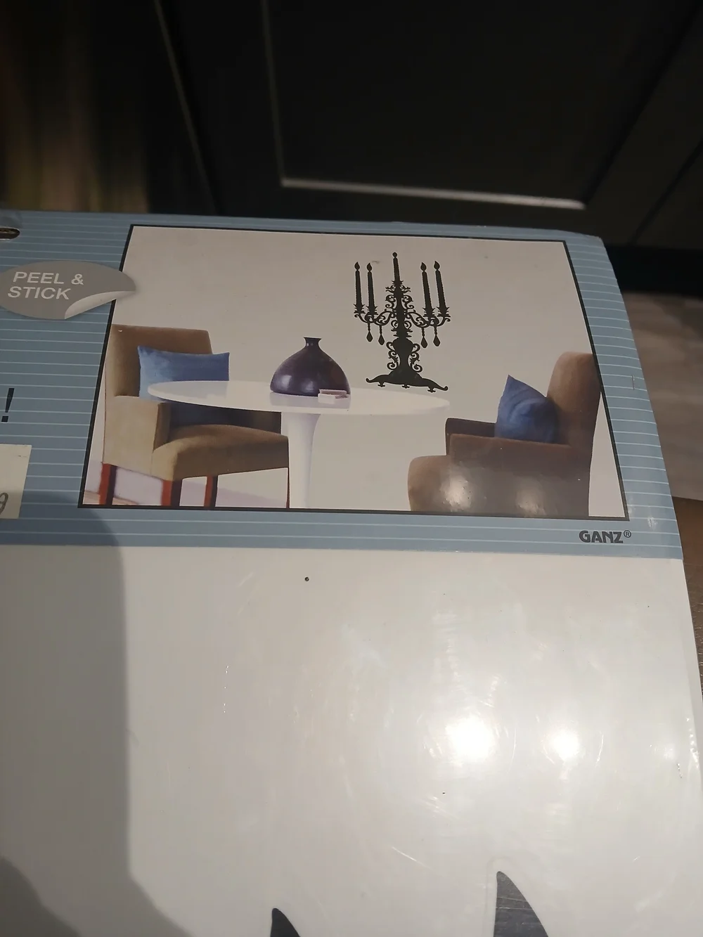 Removable Sticker - Black Clock & Candelabra Set
